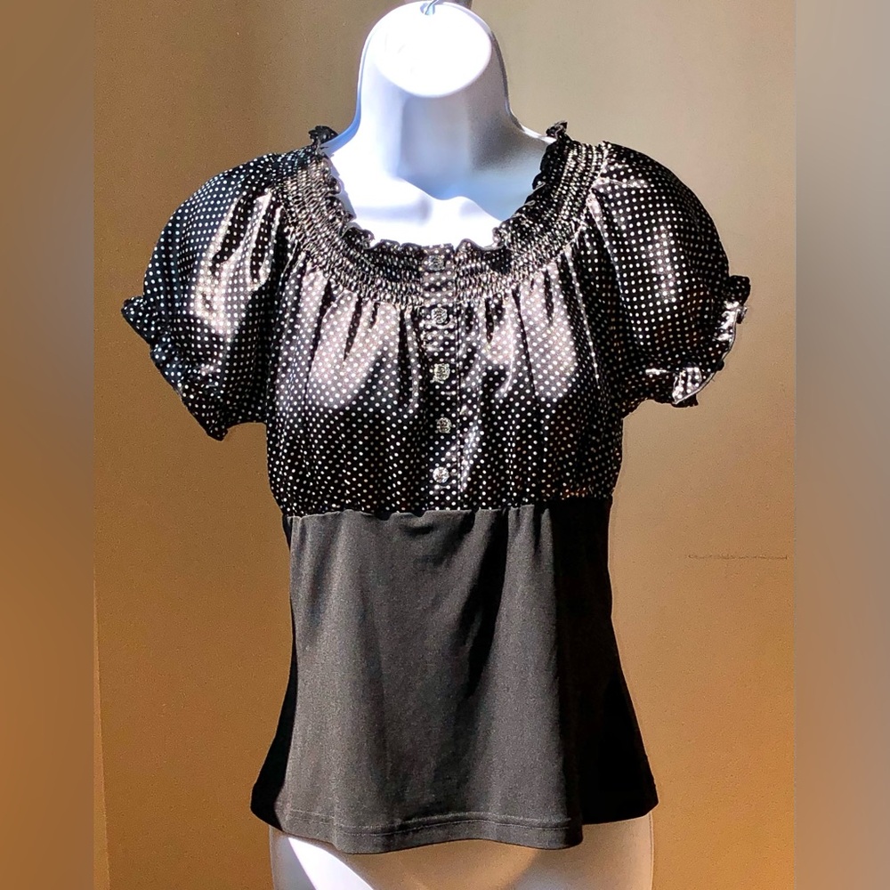 Black Polka Dot Blouse